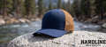 Hardline Headwear Classic 6-Panel Trucker Hat in Navy/Caramel
