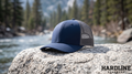 Hardline Headwear Classic 6-Panel Trucker Hat in Navy/Charcoal